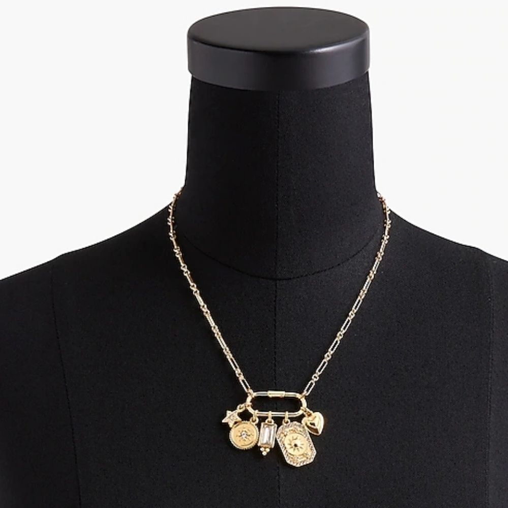 J.Crew Carabiner Charm Paperclip Chain Necklace, Gold - Picture 2 of 6